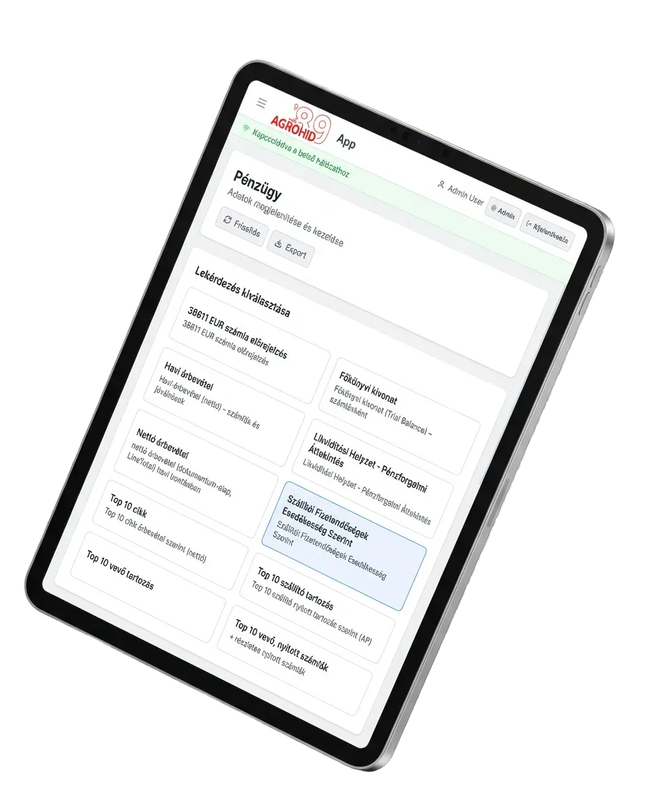 SAP alkalmazás képernyőkép